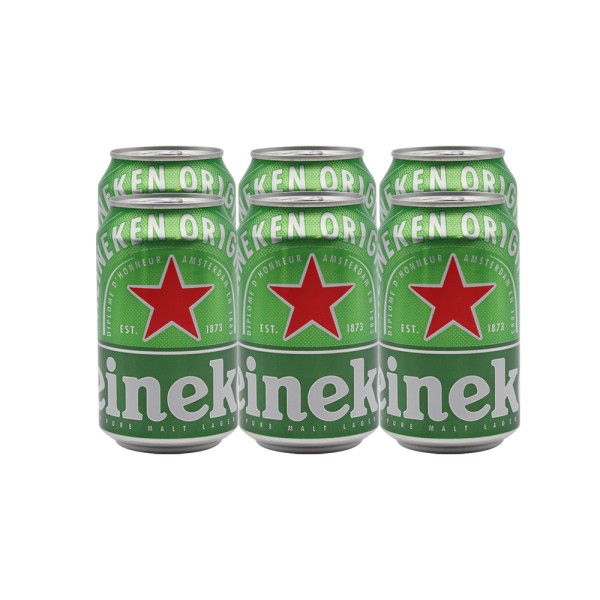 HEINEKEN LAGER BEER CAN PACK OF 6 330ML
