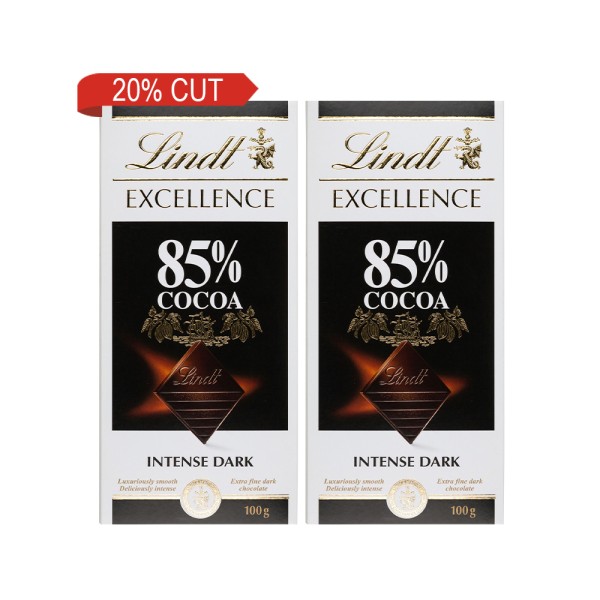 EXELLENCE 2xCHOCOLATE 85 PCENT COCOA AT 20PCUT 