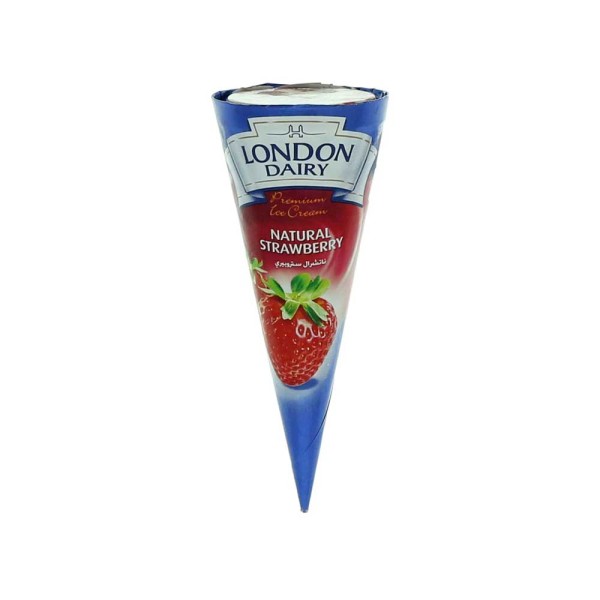 LONDON DAIRY CONE NATURAL STRAWBERRY