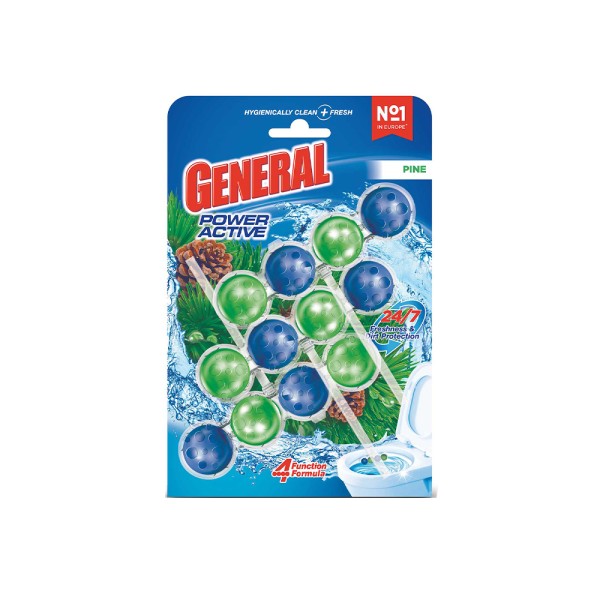 General Lavatory Power active Toilet Cleaner Rim block and Freshener Pine Scent (150g)