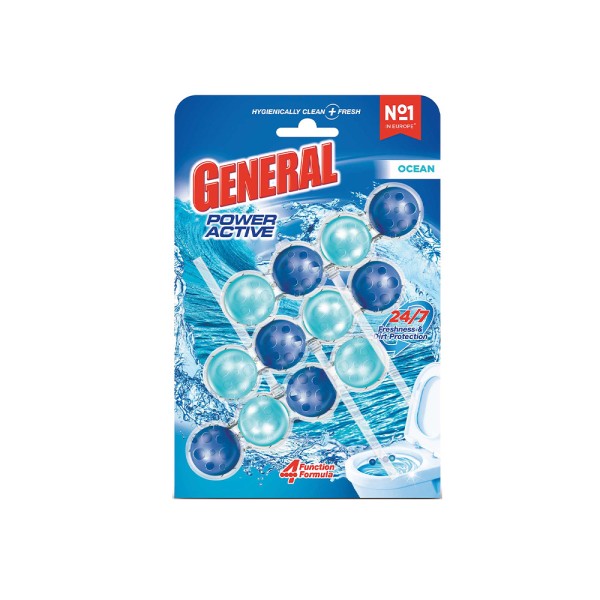 General Lavatory Power active Toilet Cleaner Rim block and Freshener Ocean Scent (150g)