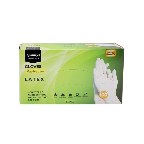 SPINNEYS ESSENTIALS LATEX DISPOSABLE GLOVES 100PC