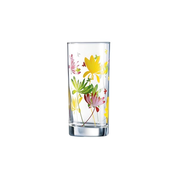 LUMINARC CRAZY FLOWERS GLASS CUP SET 27FH