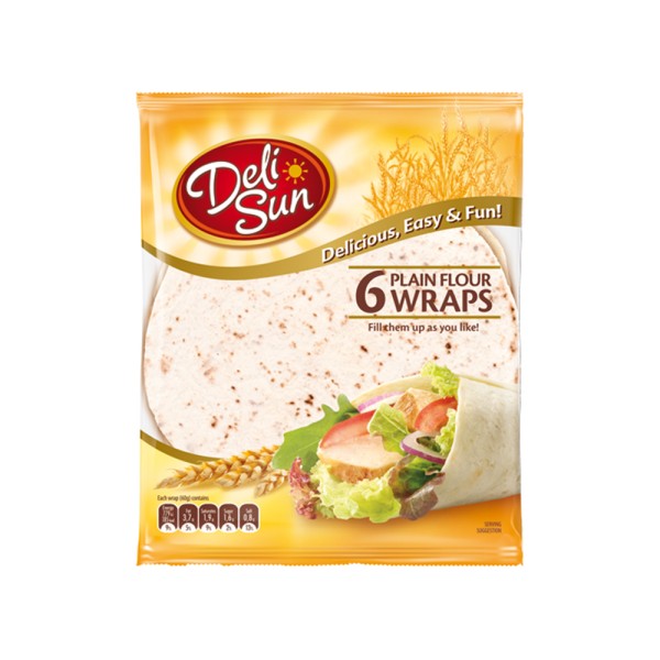 DELI SUN 6 PLAIN FLOUR TORTT.WRAPS 24CM