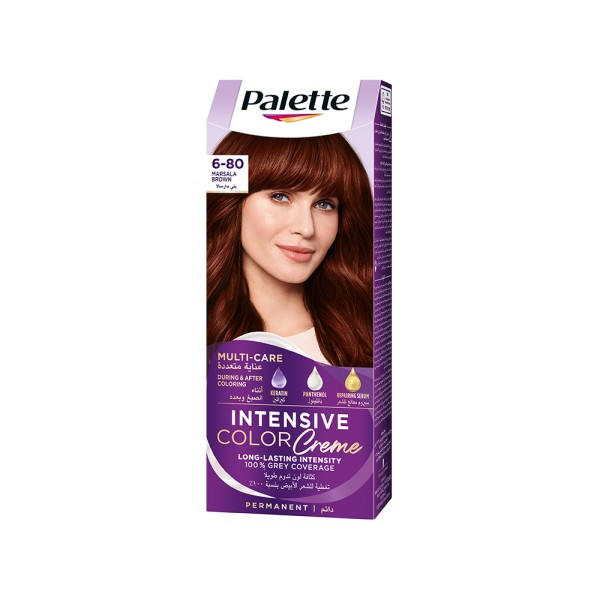 Palette Intensive Hair Color Cream With Liquid Keratin 6-80 Marsala Brown 