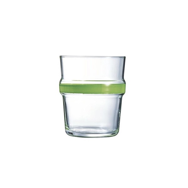 LUMINARC CADENCE CUP WITH MIDDLE GREEN RIM FB