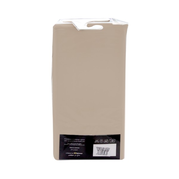 SPINNEYS FITTED SHEET BEIGE100PCENT COTTON