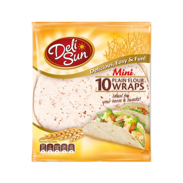 DELI SUN 10 FLOUR SOFT TACO WRAP 15CM