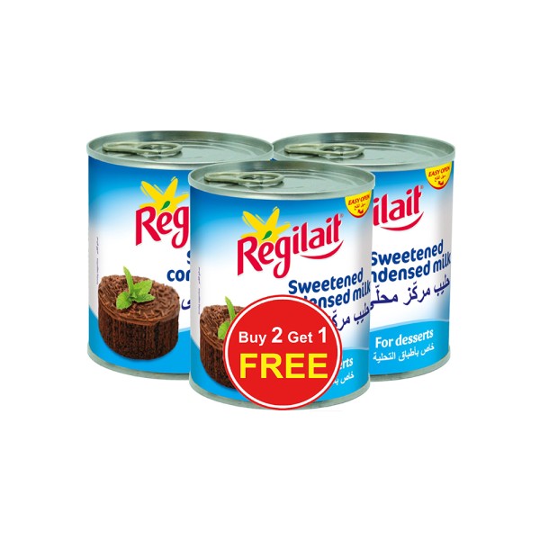 REGILAIT LAIT CONCENTRE SUCRE 8PER FAT 2+1 FREE
