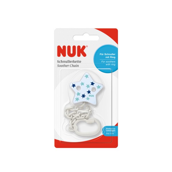 NUK SOOTHER CHAIN BABY BLUE
