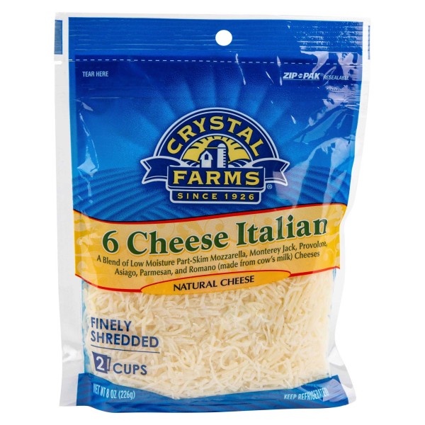 CRYSTAL FARMS ITALIAN SIX CHEESE SHREDDED