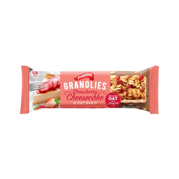 GRANOLIES POPPINS OAT BAR STRBRY CHESE CAKE BAR