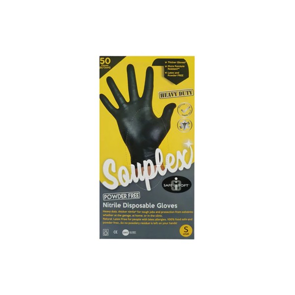 SOUPLEX NITRILE BLACK POWDER FREE 50S