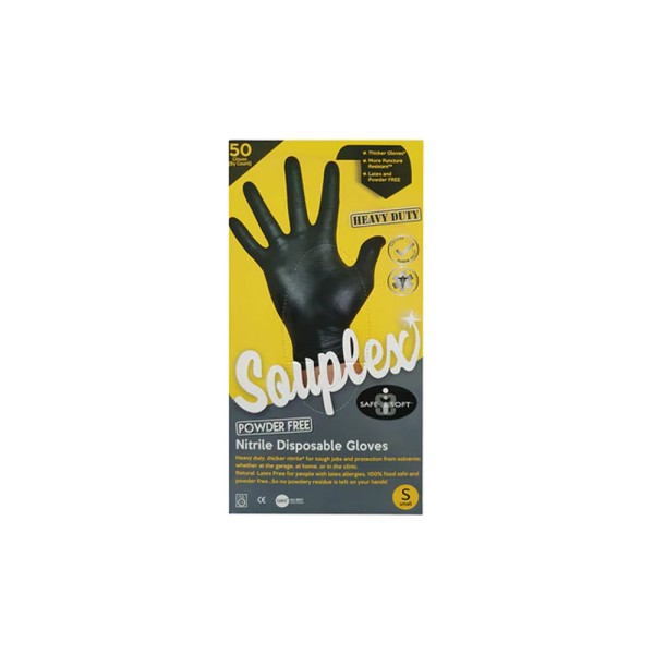 SOUPLEX NITRILE BLACK POWDER FREE 50S