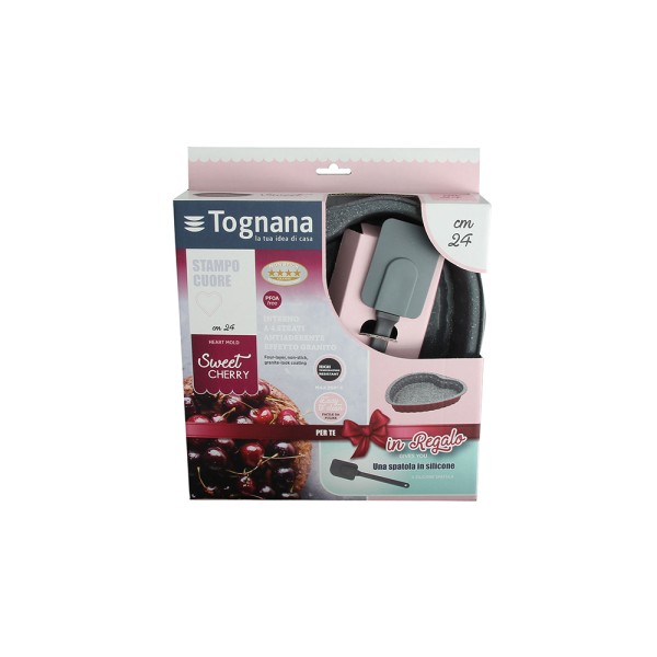TOGNANA SWEET CHERRY SET CAKE HEART 24CM W SPATULA