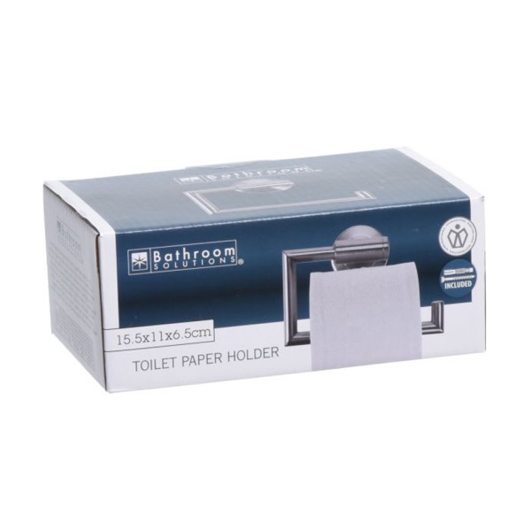 BATH SOLUTIONS TOILET ROLL HOLDER  STAINLESS STEEL