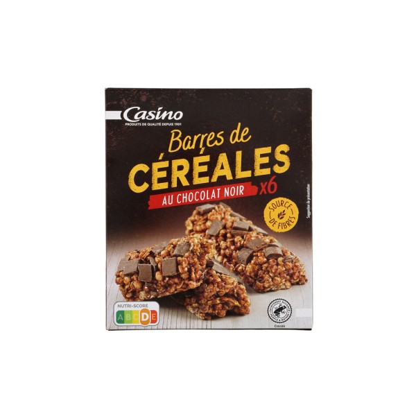 CASINO BARRES DE CEREALES CHOCOLAT NOIR