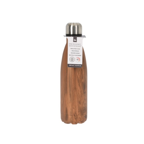 EH VACUUM FLASK BURL WOOD 500ML