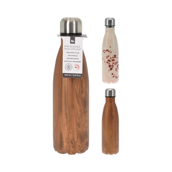 EH VACUUM FLASK BURL WOOD 500ML