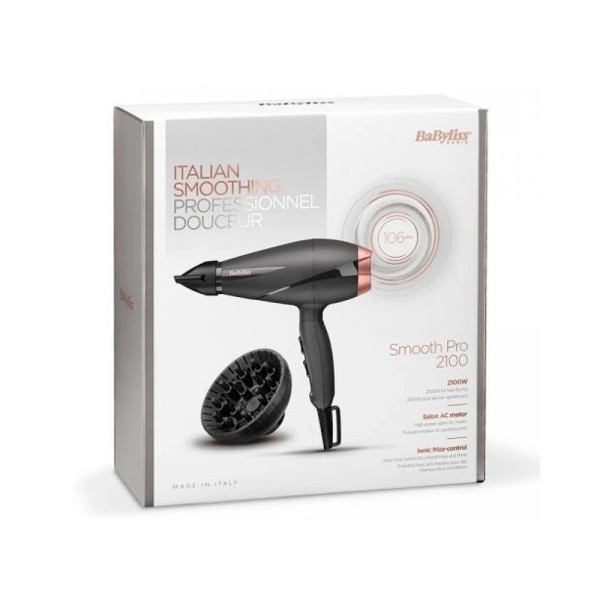 BABYLISS HAIR DRYER IONIC  3HEATS 2SP GRAY/ROSE COLOR