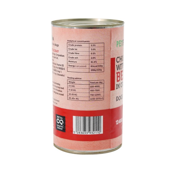 PETFECTION FOR CAT GRAVY BEEF CHUNKS DOG FOOD
