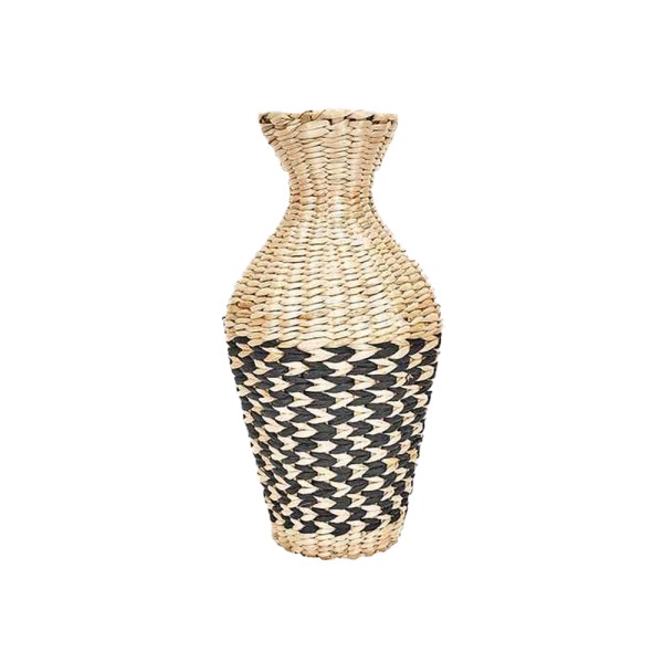 HD FACTORY VASE WOVEN RUSH JAR ASS 2 CLRS