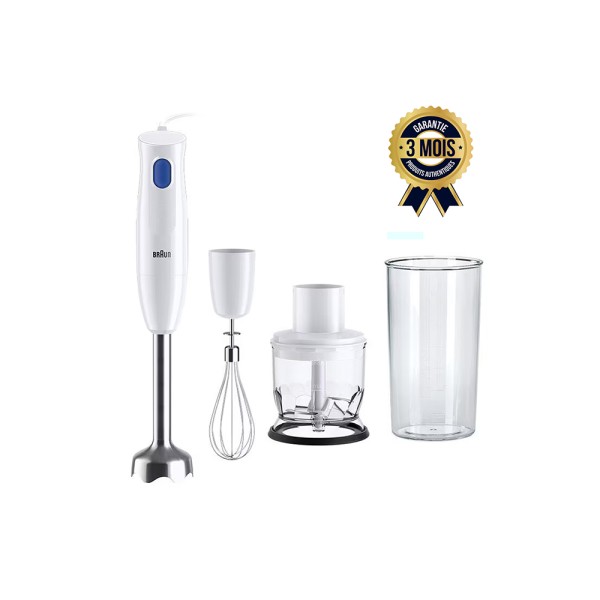 BRAUN HAND BLENDER STAINLESS+BREAKER+WISK+CHOPPER WHITE
