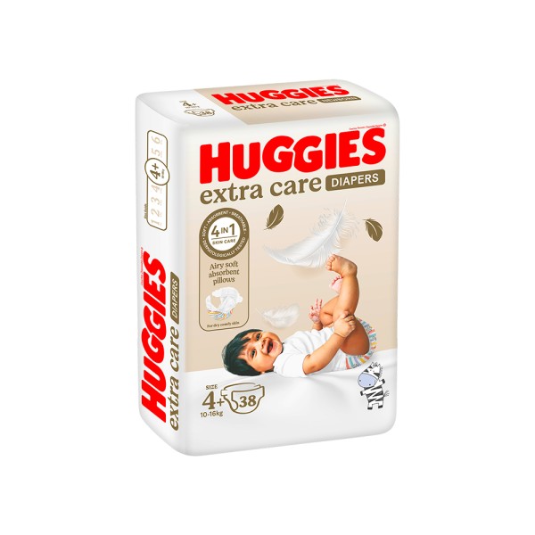 HUGGIES BABY DIAPERS EXTRA CARE 4+ 10-16KG