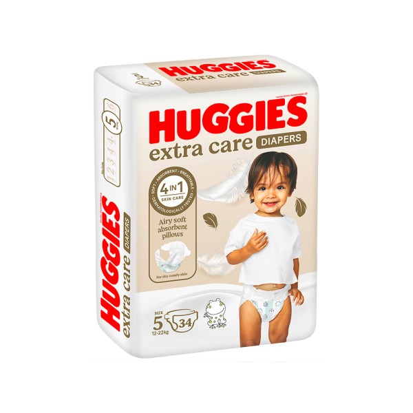 HUGGIES BABY DIAPERS EXTRA CARE 5 12-22KG