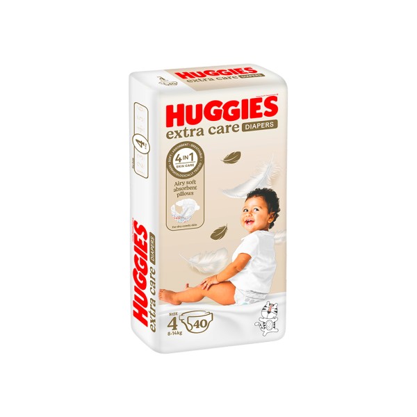 HUGGIES BABY DIAPERS EXTRA CARE 4 8-14KG