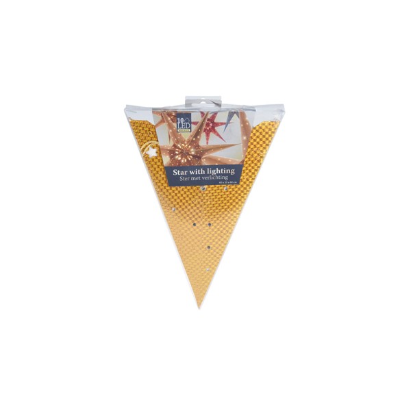STAR PAPER WITH LED GOLD