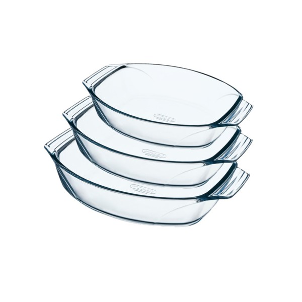 PYREX ROASTER GLASS OVAL SET 2.1 2.8 4L