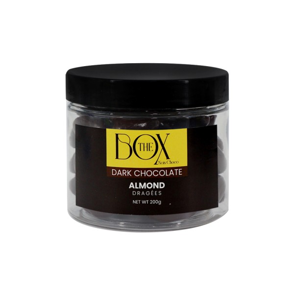 THE BOX DARK CHOCOLATE COATED ALMOND DRAGEES