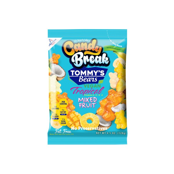 CAND.BREAK TOMMY'S BEAR TROPICAL JELLIES GELATIN FREE