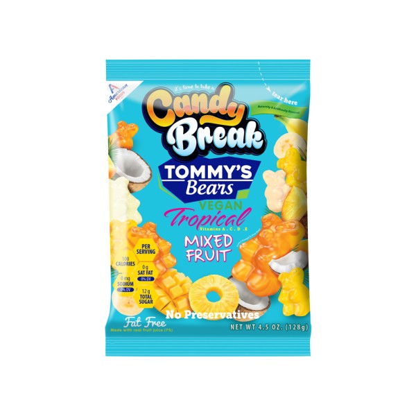 CAND.BREAK TOMMY'S BEAR TROPICAL JELLIES GELATIN FREE