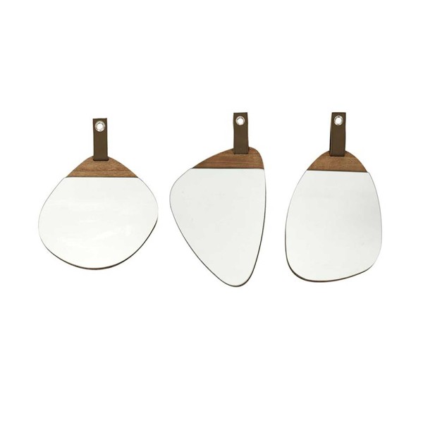 HD FACTORY MIRROR W HANDLE WOOD 3ASS DESIGNS
