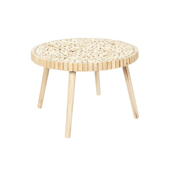 HD FACTORY ROUND COFFEE TABLE WOOD PINE NATURAL