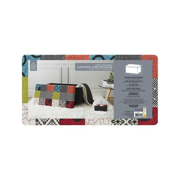 HD FACTORY FOLDABLE PATCHWORK STORAGE BENCH M2