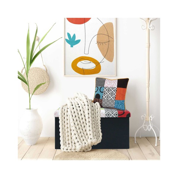 HD FACTORY FOLDABLE PATCHWORK STORAGE BENCH M2