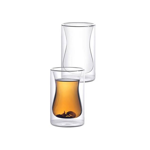 LUCIANO DOULBLE WALL GLASS TEA CUP SET 120ML