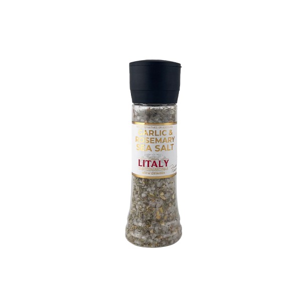 LITALY GARLIC AND ROSEMARY SEA SALT WITH GRINDER