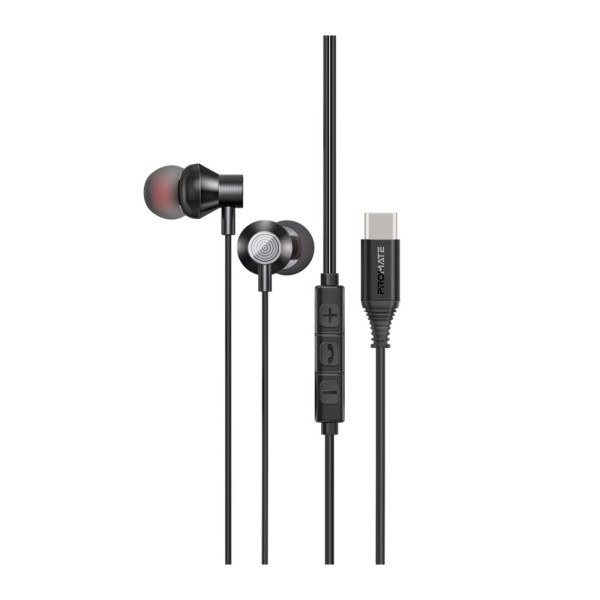 PROMATE ERGONOMIC IN-EAR USB-C WIRED STEREO EARPHONES