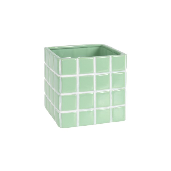 EH FLOWER POT DOLOMITE SQUARE MOSAIC LARGE 3ASS CLR