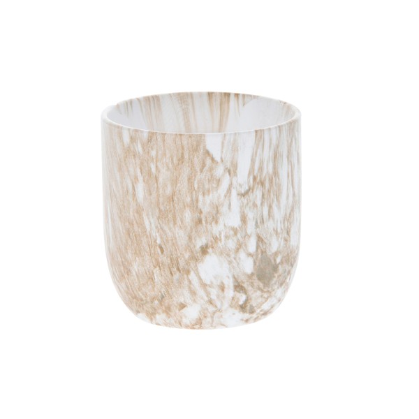 EH SCENTED CANDLE PORCELAIN M POT MARBLE 3ASS 9x9x9CM