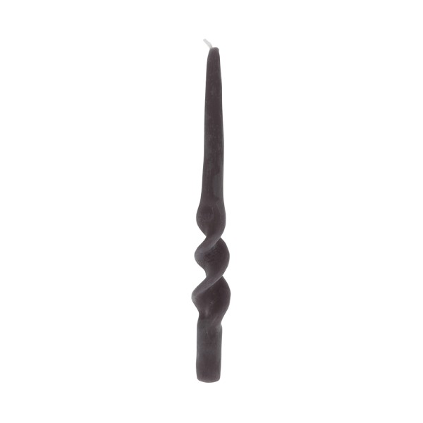 EH DINNER CANDLE TAPER TWISTED ANTRACITE 2PCS IN BOX