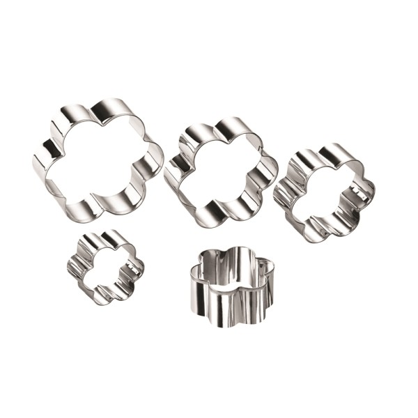 GHIDINI SET S/S COOKIE CUTTERS ROUND SMOOTH+MILLED 8x8CM
