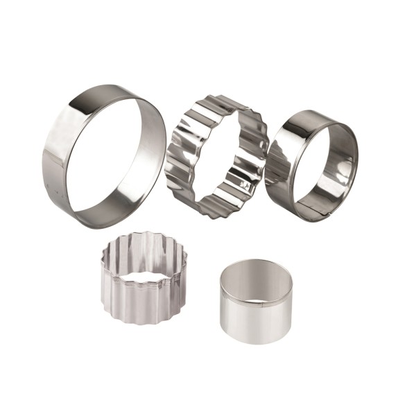 GHIDINI SET S/S COOKIE CUTTERS ROUND MILLED 7.8x7.8CM