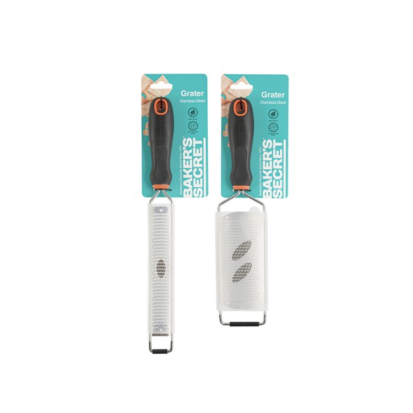 BAKER'S SECRET STAINLESS STEEL GRATER 2 DESIGNS ASSORTED