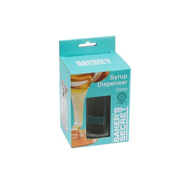 BAKER'S SECRET GLASS SYRUP DISPENSER