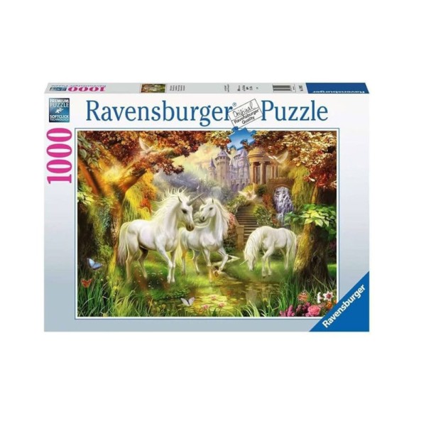 RAVENSBURGER UNICORNS IN THE FOREST  1000P PUZZLE